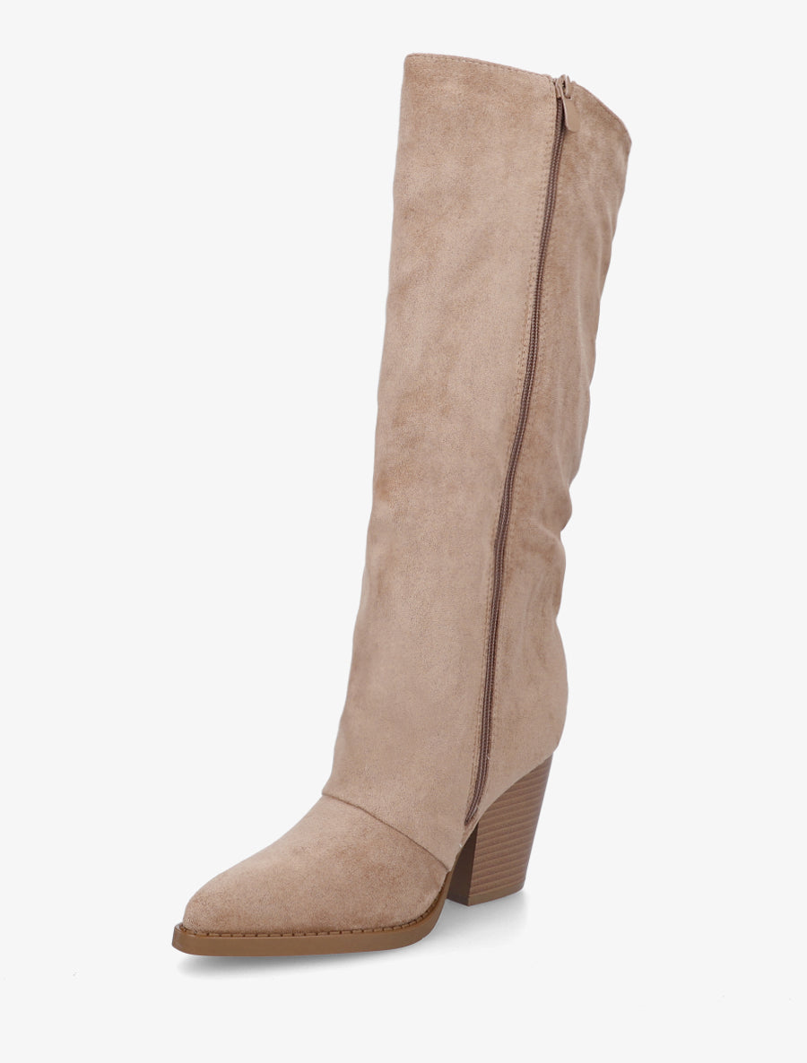 Bottes à franges bohème en suédine - Taupe - 3
