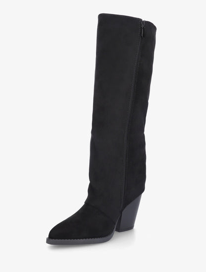 Bottes à franges bohème en suédine - Noir - 3