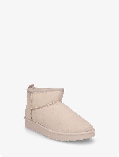 Boots basses fourrées en suédine - Beige - 2