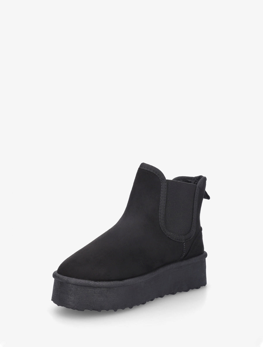 Bottines élastiquées en suédine - Noir - 3
