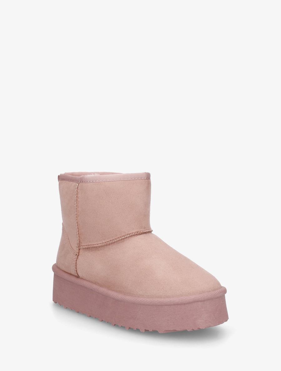 Boots fourrées en suédine - Rose - 2