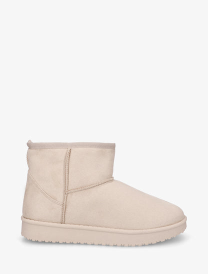 Low boots unies en suédine - Beige - 1
