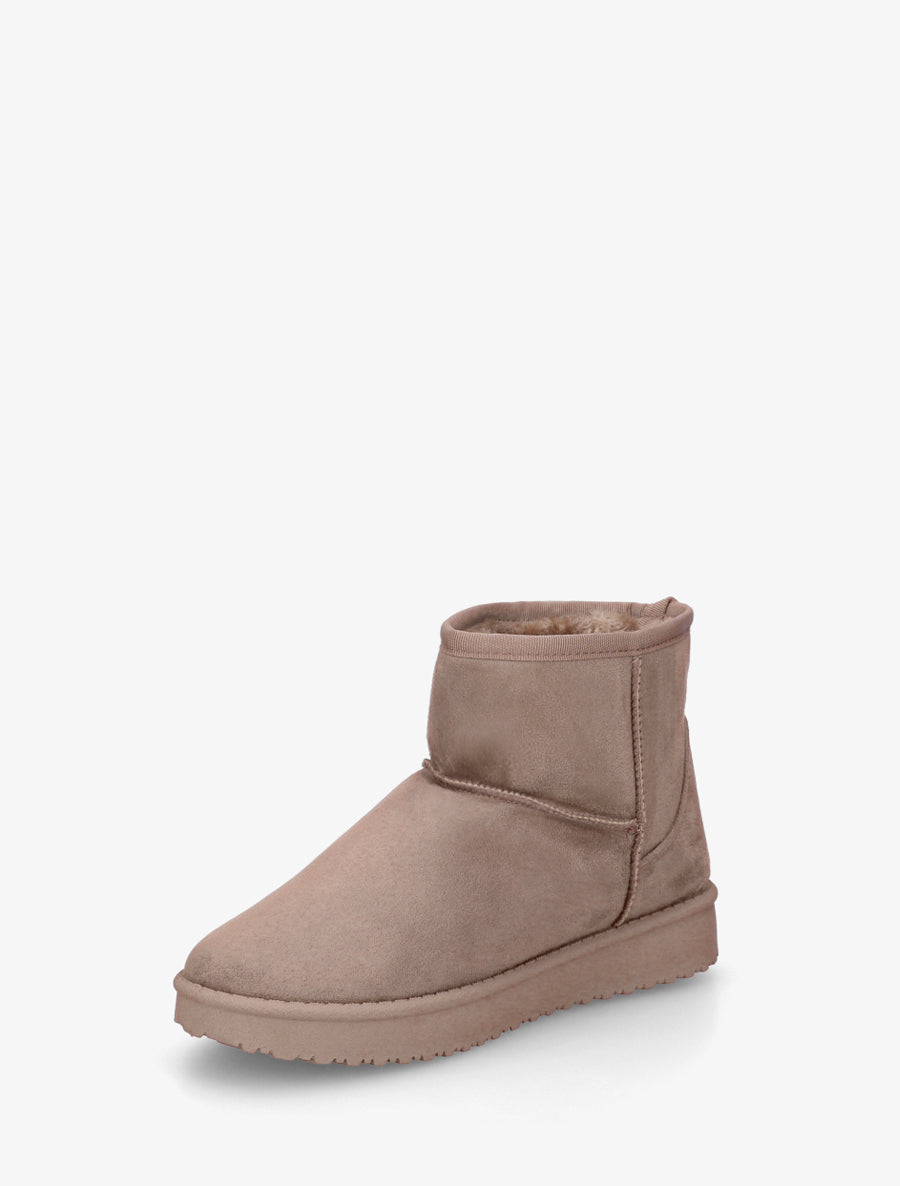 Low boots unies en suédine - Taupe - 3
