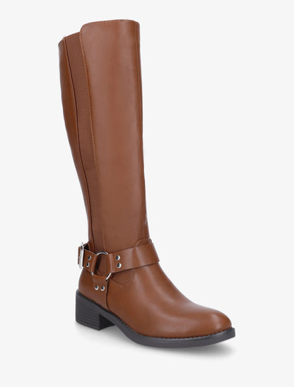 Reitstiefel mit Schnalle - Kamel