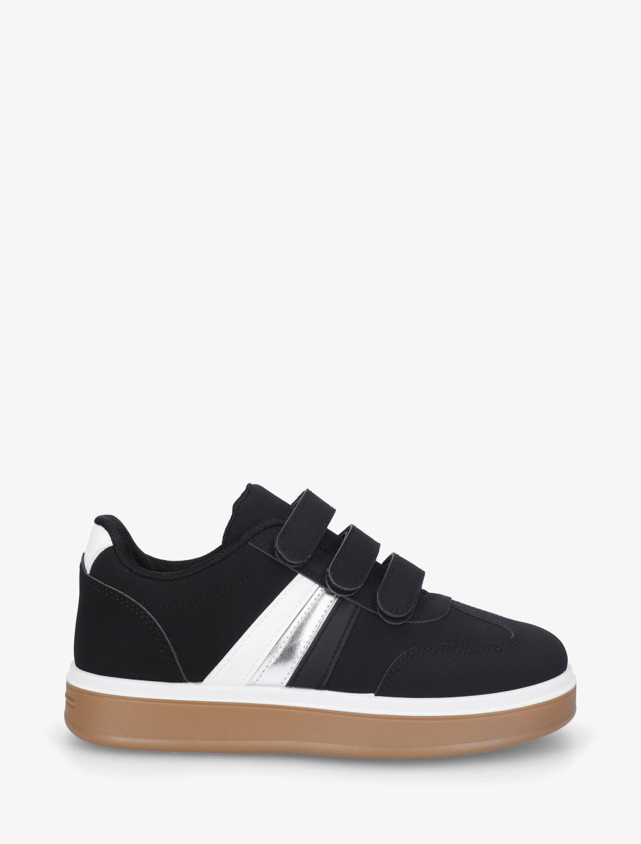 Sneakers à scratch et semelle caoutchouc - Noir - 1