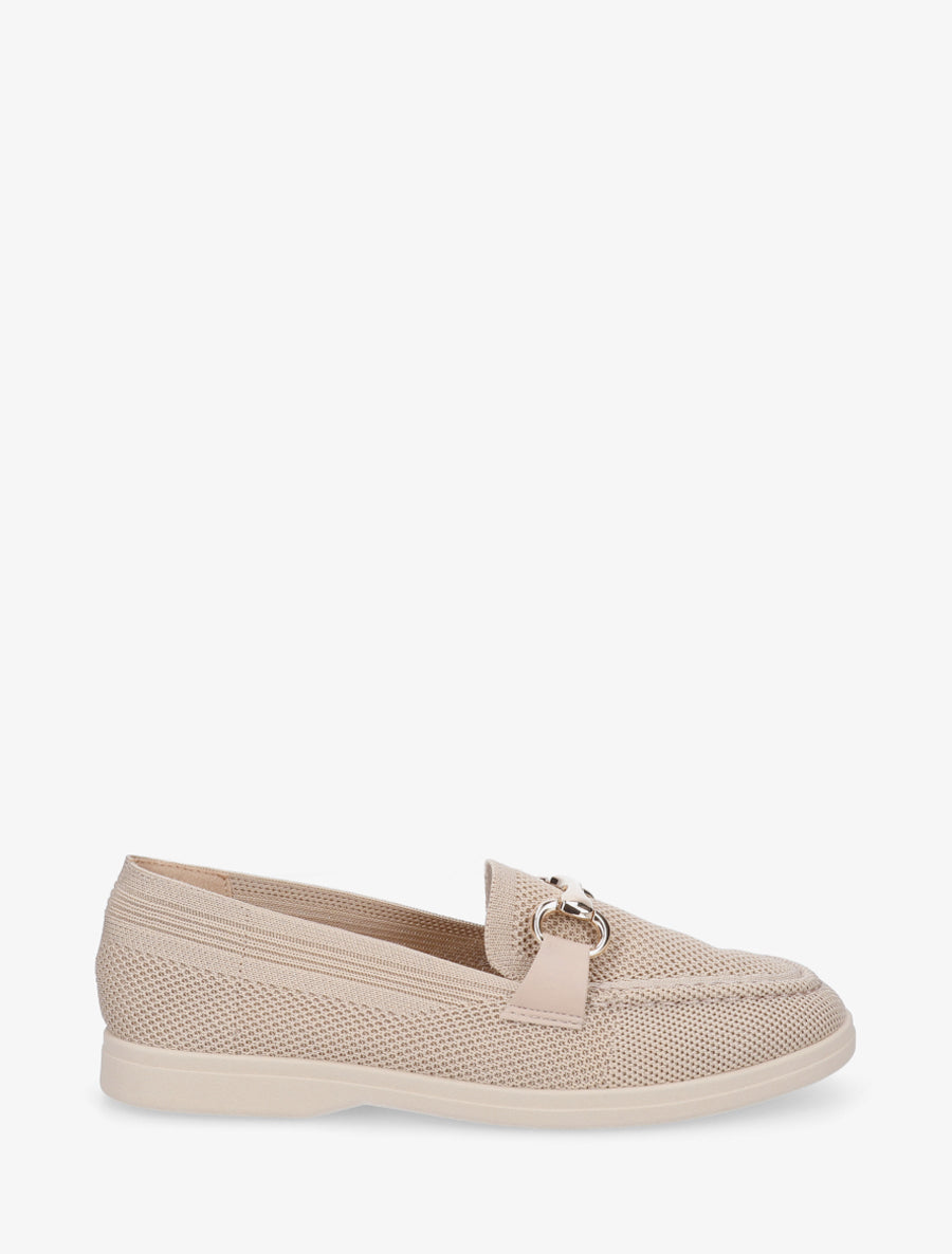 Mocassins en mesh à boucle décorative - Taupe - 1