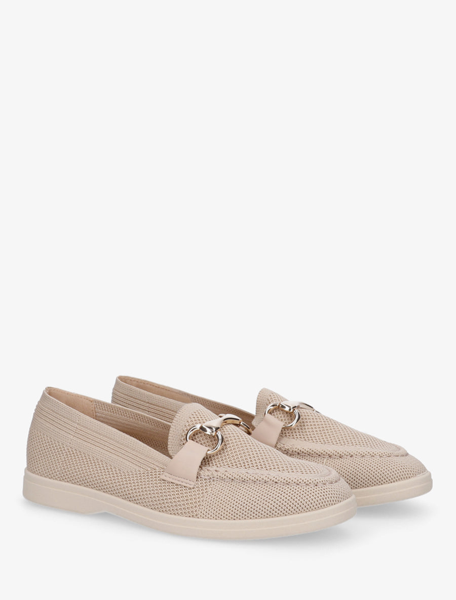 Mocassins en mesh à boucle décorative - Taupe - 4