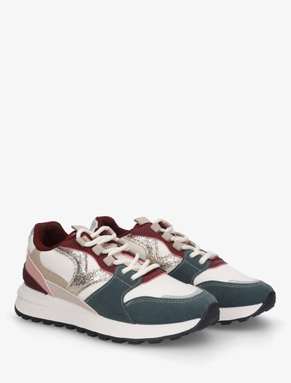 Baskets à empiècements fantaisies - Vert foncé - 4