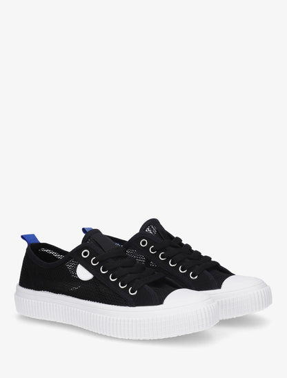 Tennis basique en tissu ajouré - Noir - 4