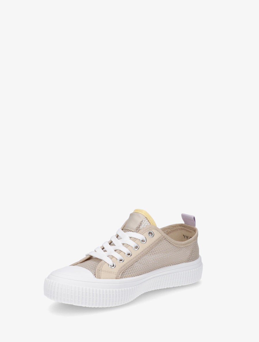 Tennis basique en tissu ajouré - Beige - 3