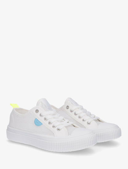 Tennis basique en tissu ajouré - Blanc - 4