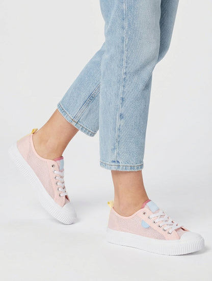 Basis-Tennisschuh aus durchbrochenem Stoff - Rose