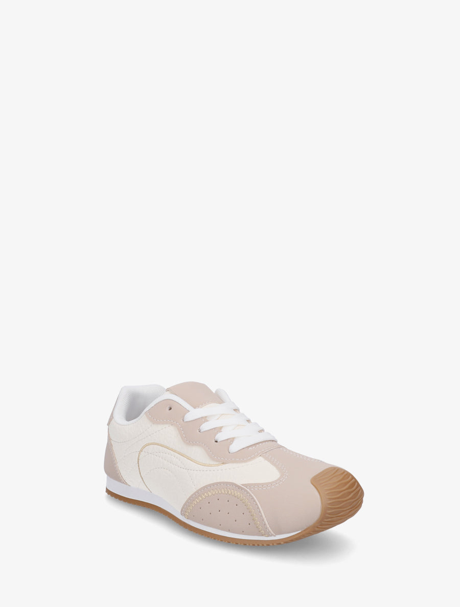 Sneakers texturés effet nubuck - Beige - 2