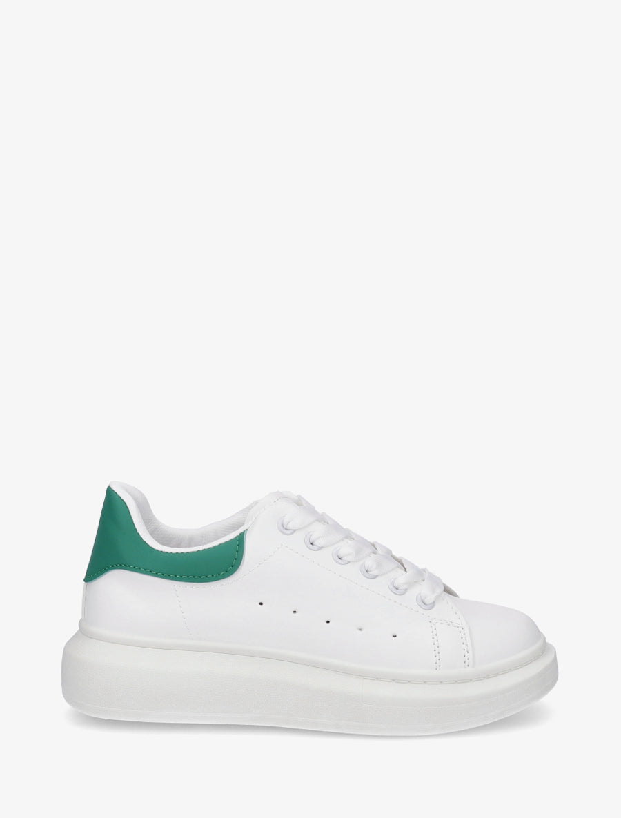 Baskets à contrefort contrastant - Blanc/vert - 1