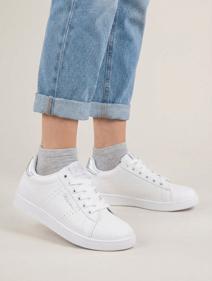 Sneaker aus Kunstleder mit gesticktem Schriftzug - Geld