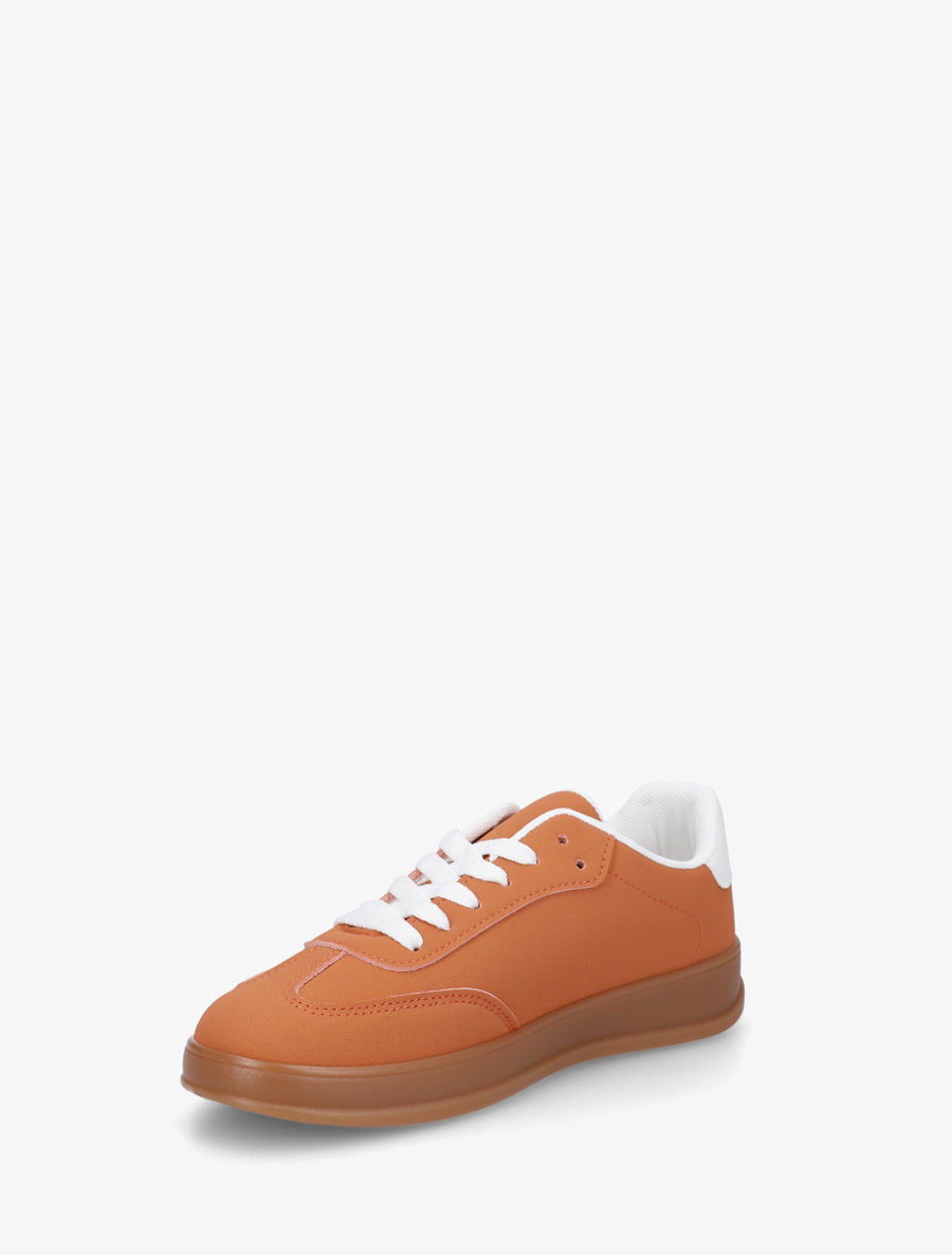 Sneakers unies à semelle caoutchouc - Orange - 3