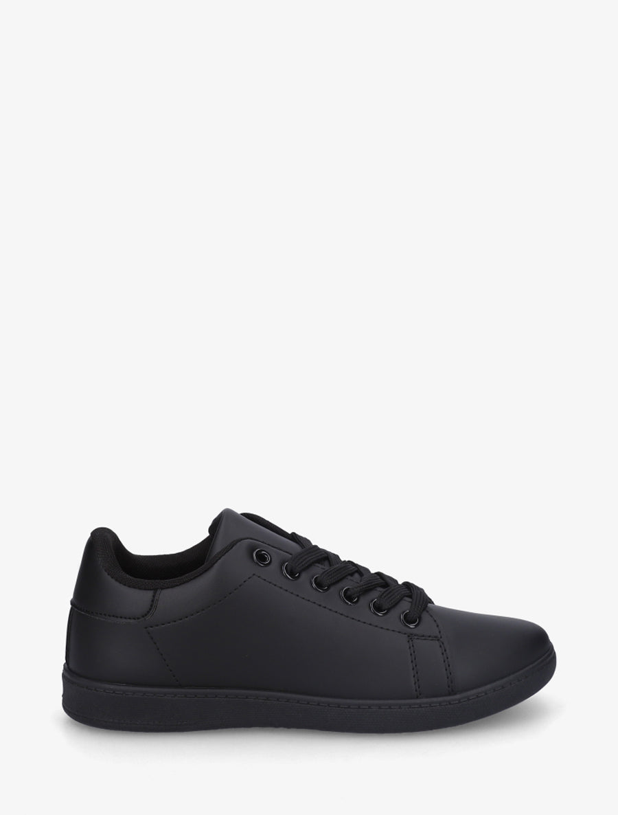 Sneakers basiques en simili - Noir - 1