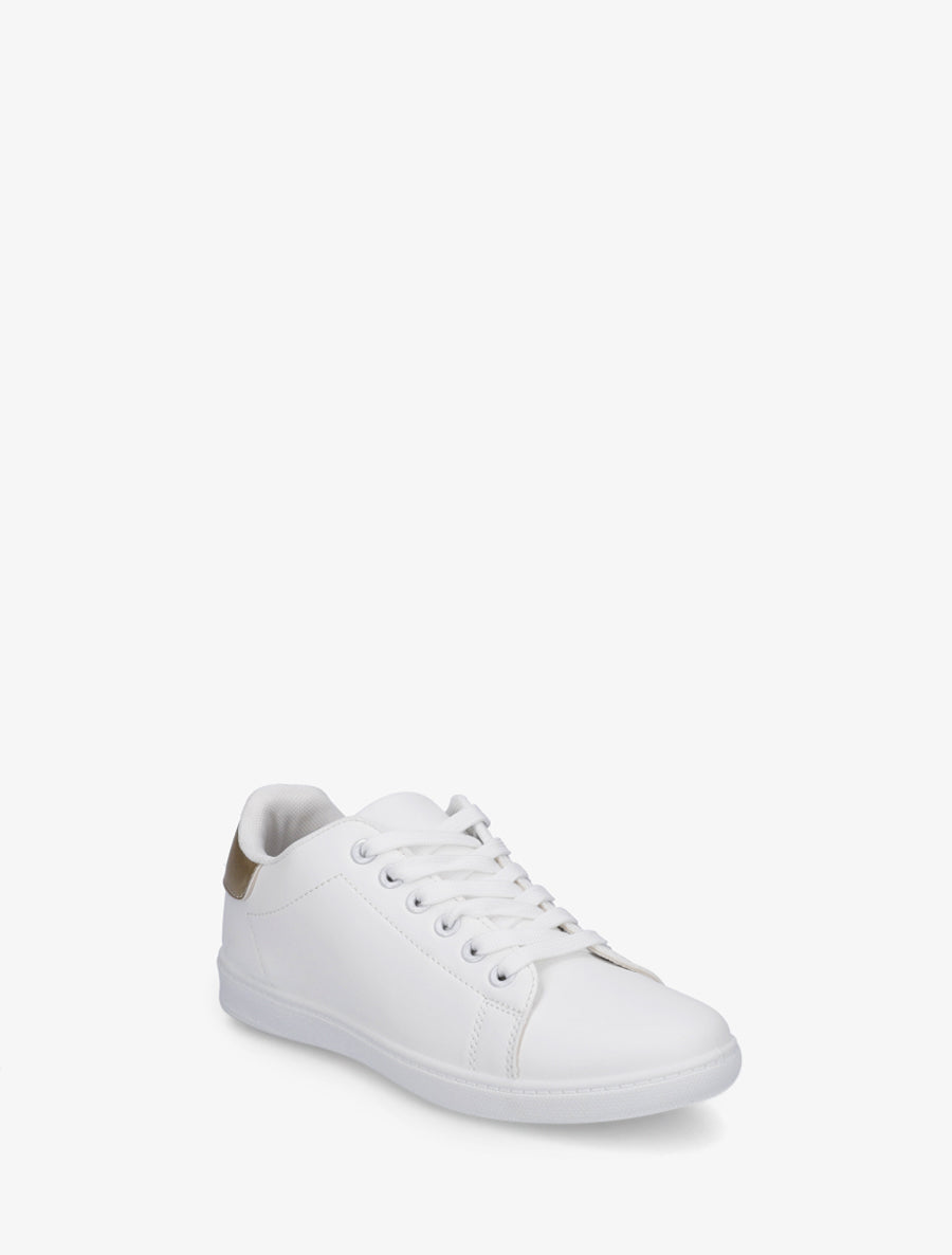 Sneakers basiques en simili - Or - 2