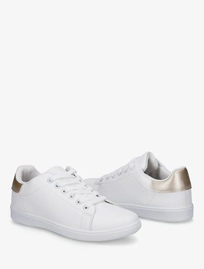 Sneakers basiques en simili - Or - 4
