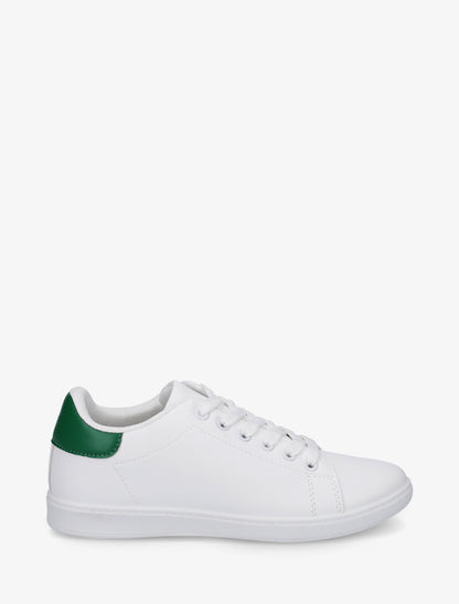 Sneakers basiques en simili - Vert - 1