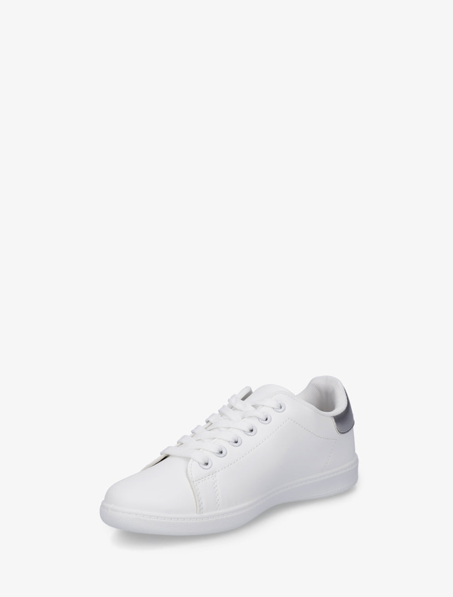 Sneakers basiques en simili - Argent - 3