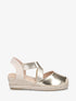 Espadrilles compensées élastiquées en simili nacré - Or - 1