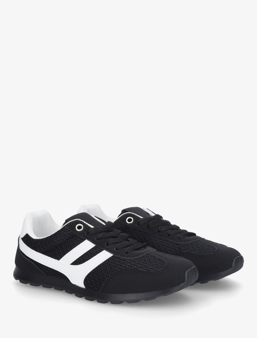 Baskets en maille à contrefort contrastant - Noir - 4