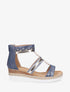 Sandales compensées à brides dépareillées - Bleu - 1