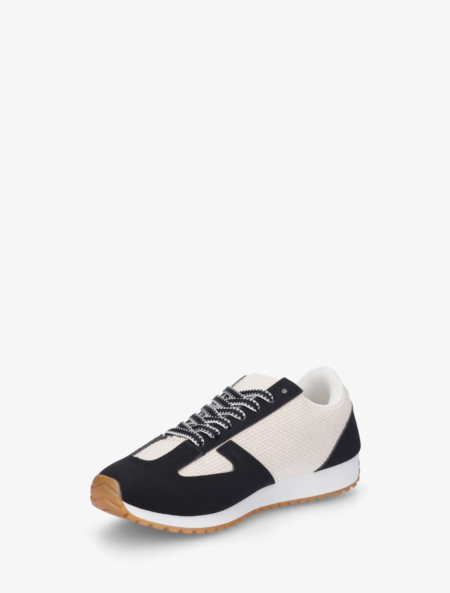 Baskets en toile tissée et simili - Noir - 3