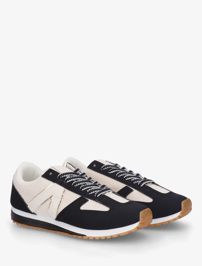 Baskets en toile tissée et simili - Noir - 4