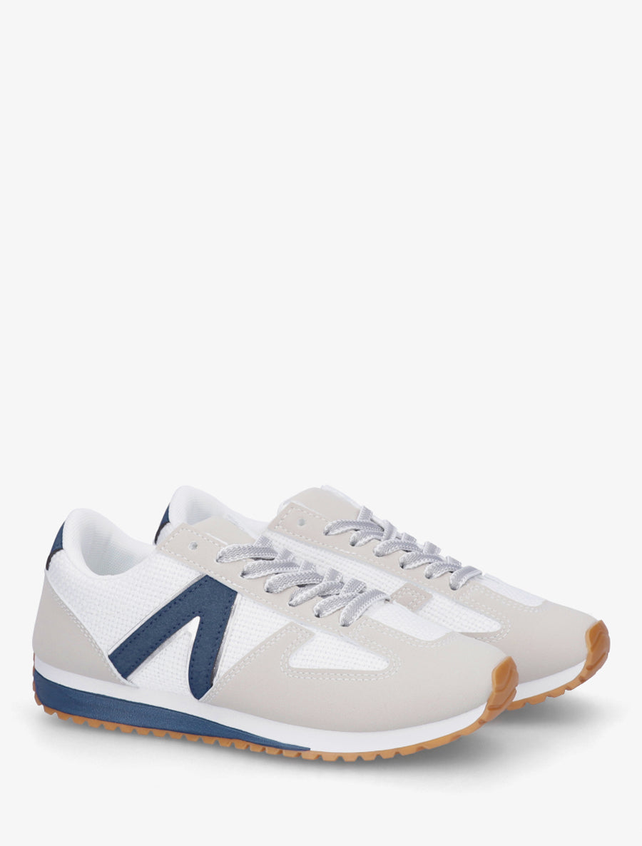 Baskets en toile tissée et simili - Blanc - 4