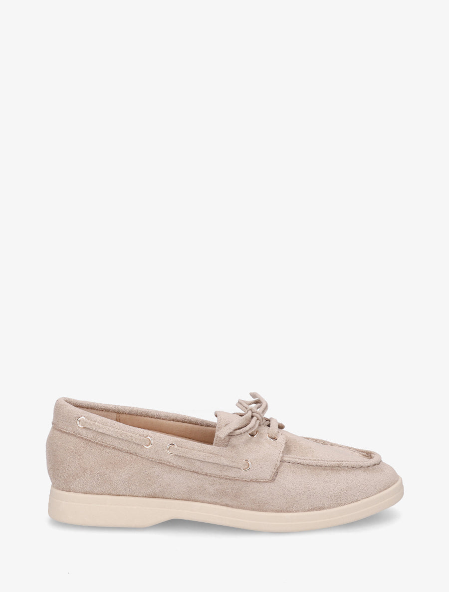 Mocassins en suédine à lacets - Taupe - 1