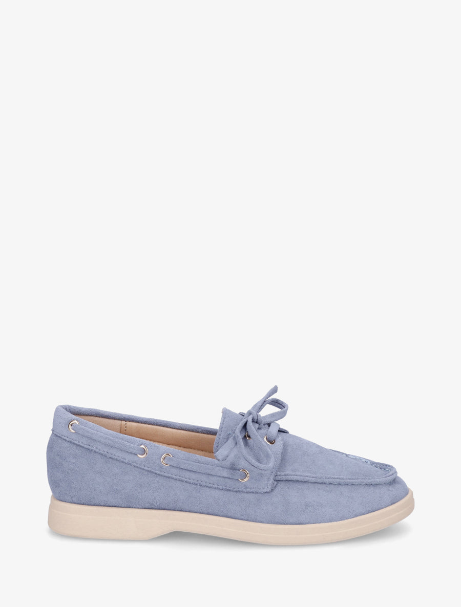 Mocassins en suédine à lacets - Bleu clair - 1