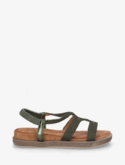 Sandales plates en cordelettes - Kaki - 1