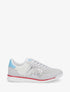 Sneakers bimatière floquées - Blanc - 1