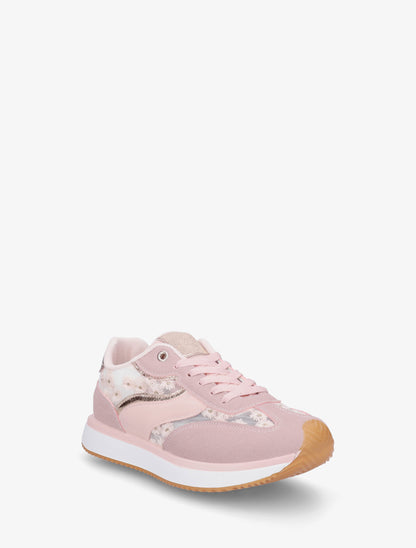 Sneakers en simili à motif pâquerettes - Rose - 2