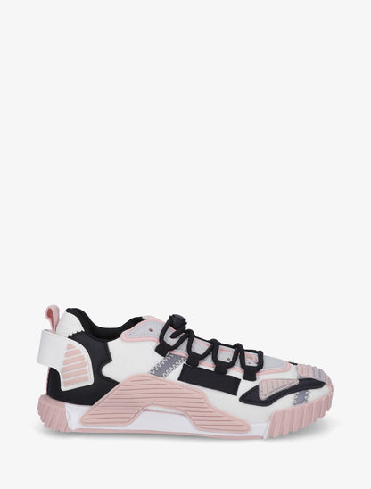 Baskets bimatière à empiècement stylisés - Rose - 1