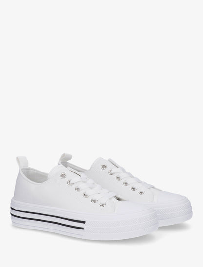 Tennis en toile à bout rond - Blanc - 4