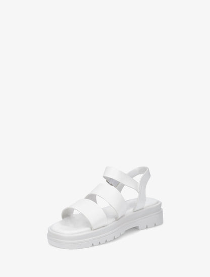 Sandales plates double brides en simili - Blanc - 3