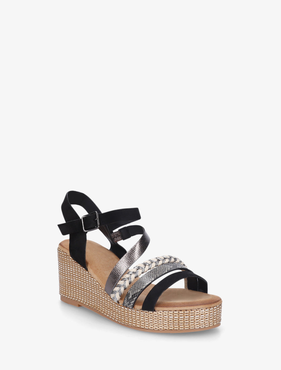 Sandales multibride fantaisie - Noir - 2