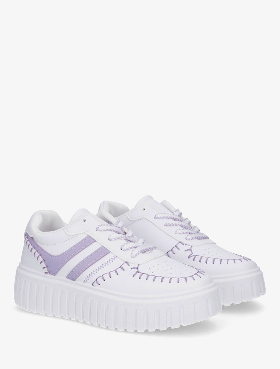 Baskets à coutures contrastantes - Lilas - 4