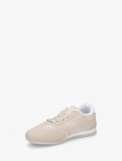 Sneakers en suédine à empiècement effet nubuck - Beige - 3