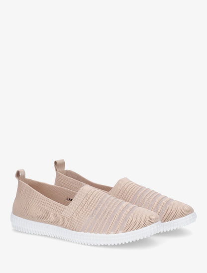 Slip-on en maille ajourée rayée - Beige foncé - 4