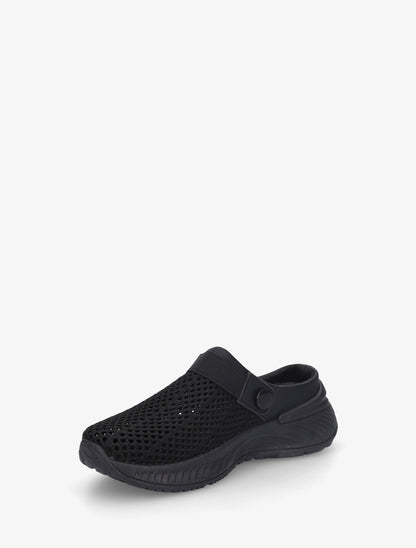 Sabots en toile à bride élastiquée - Noir - 3