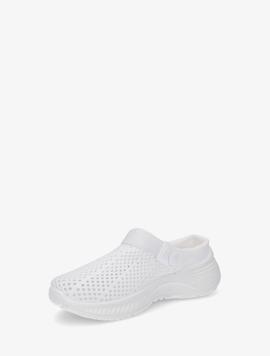 Sabots en toile à bride élastiquée - Blanc - 3