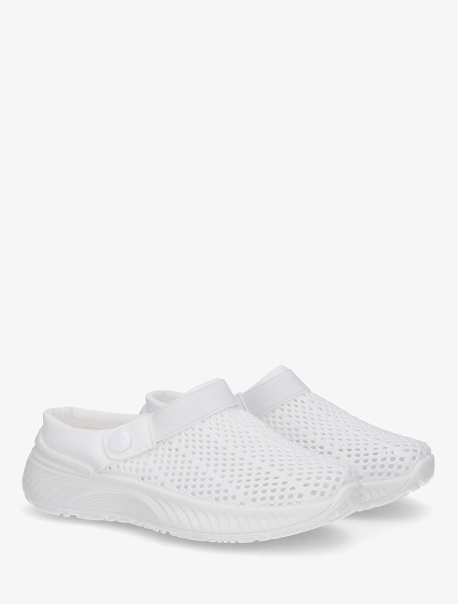 Sabots en toile à bride élastiquée - Blanc - 4