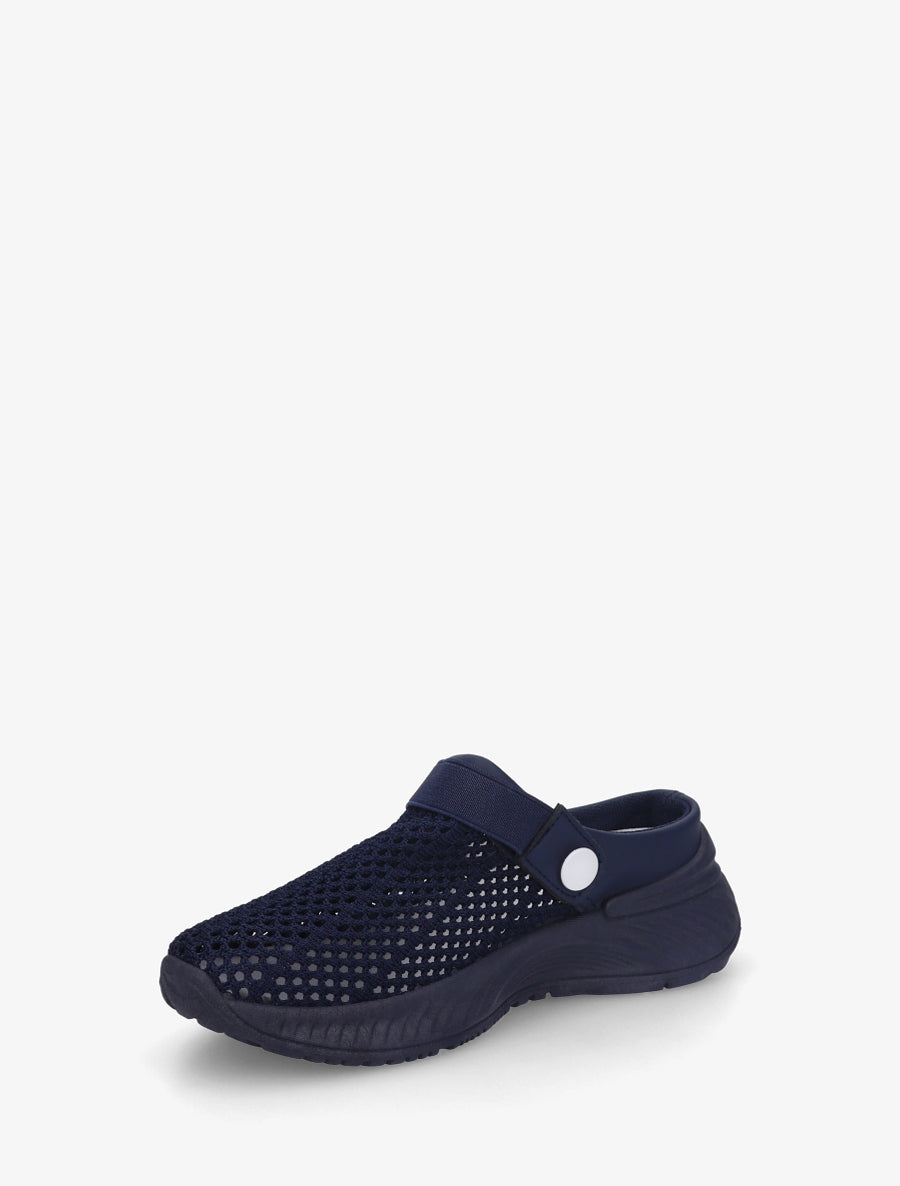 Sabots en toile à bride élastiquée - Marine - 3