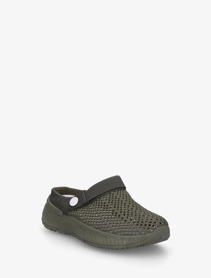 Sabots en toile à bride élastiquée - Kaki - 2