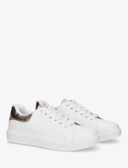 Sneakers basiques en simili - Or - 4