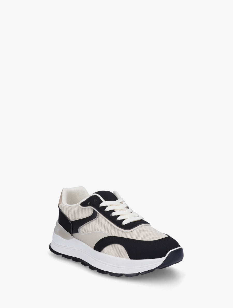 Baskets bimatière à semelle crantée - Noir - 2